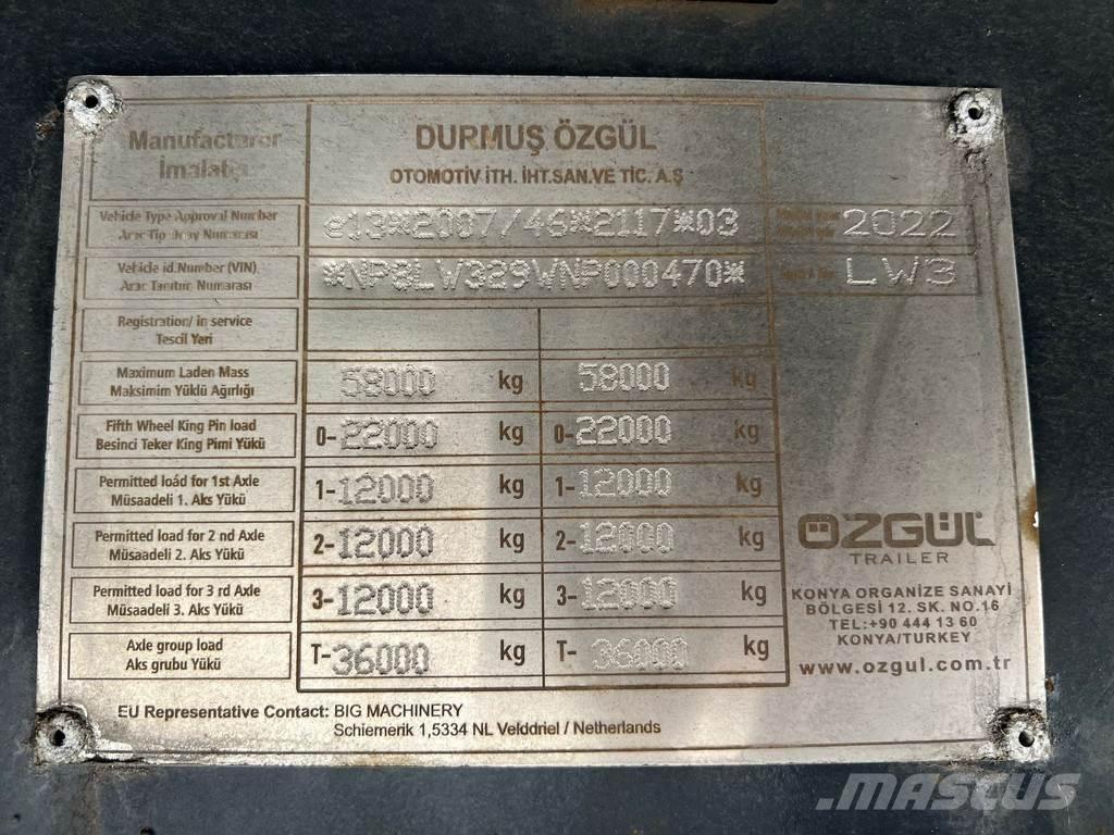 Ozgul LW3 EU 1SS Semi-trailer blokvogn