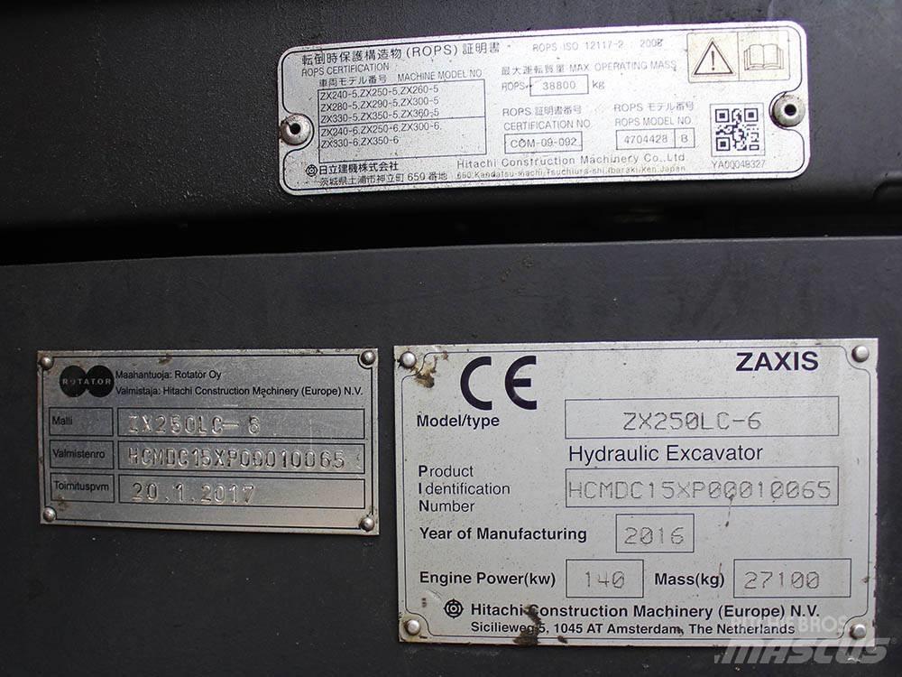 Hitachi ZX 250 LC-6 Gravemaskiner på larvebånd