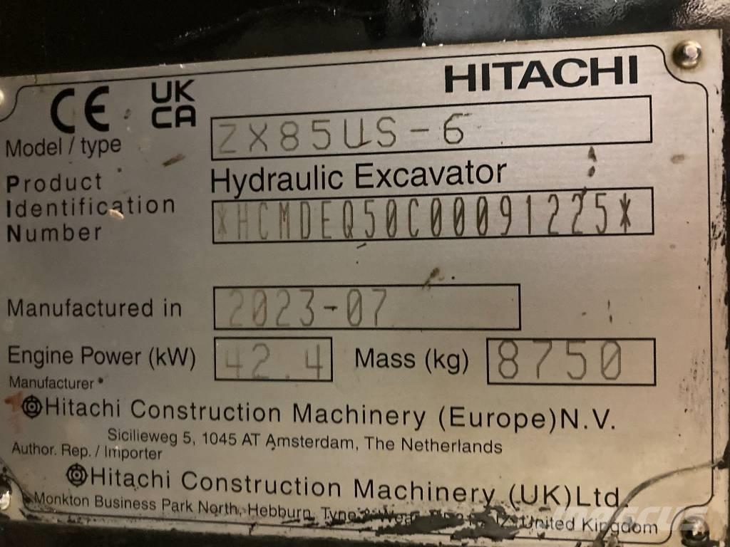 Hitachi ZX 85 US-6 Midi-gravemaskiner 7t - 12t