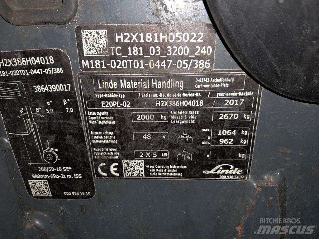 Linde E20PL-02 El gaffeltrucks
