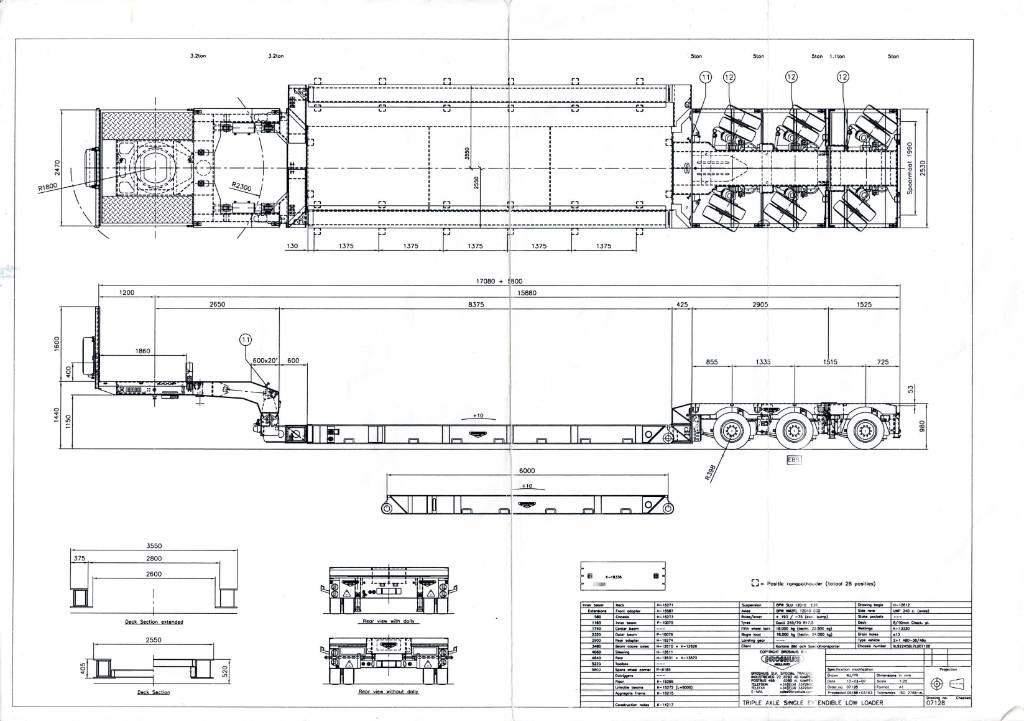 Broshuis Low loader Semi-trailer blokvogn