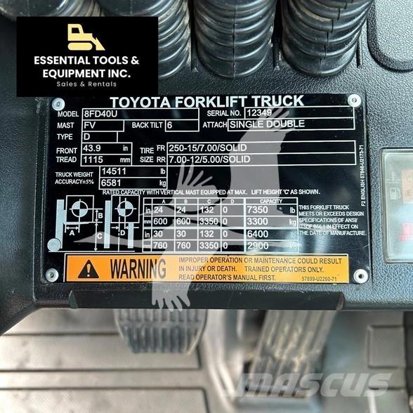 Toyota 8FD40U Diesel gaffeltrucks