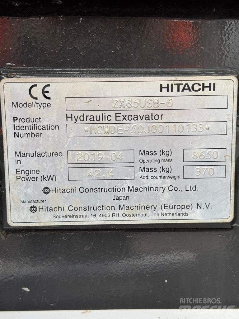 Hitachi ZX 85 US B-6 Midi-gravemaskiner 7t - 12t