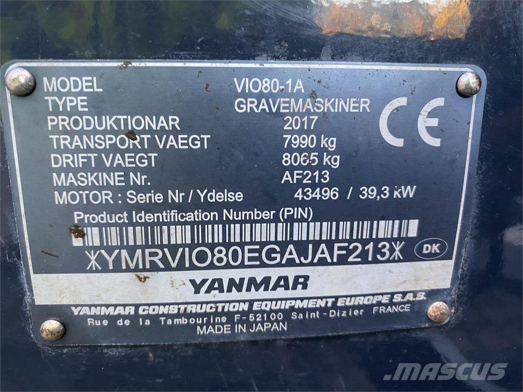 Yanmar VIO80-1A Gravemaskiner på hjul