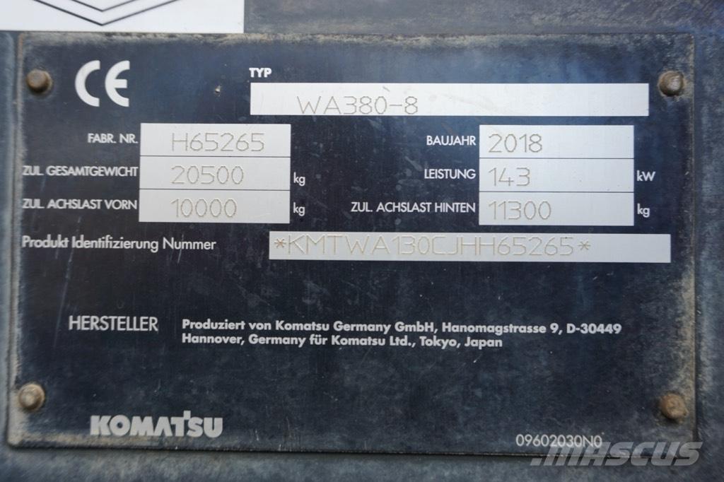 Komatsu WA 380-8 Læssemaskiner på hjul