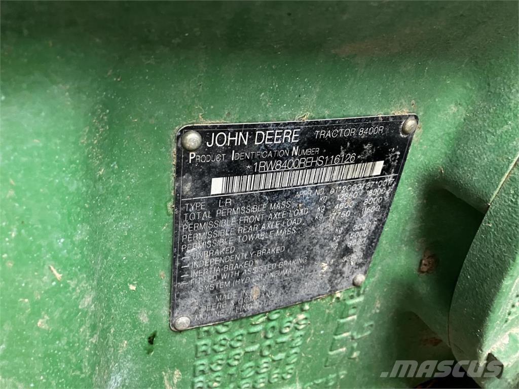 John Deere 8400R Traktorer