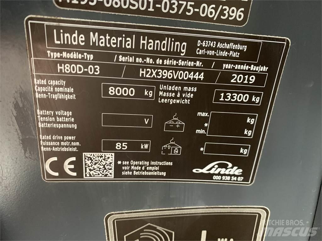 Linde H80D Diesel gaffeltrucks