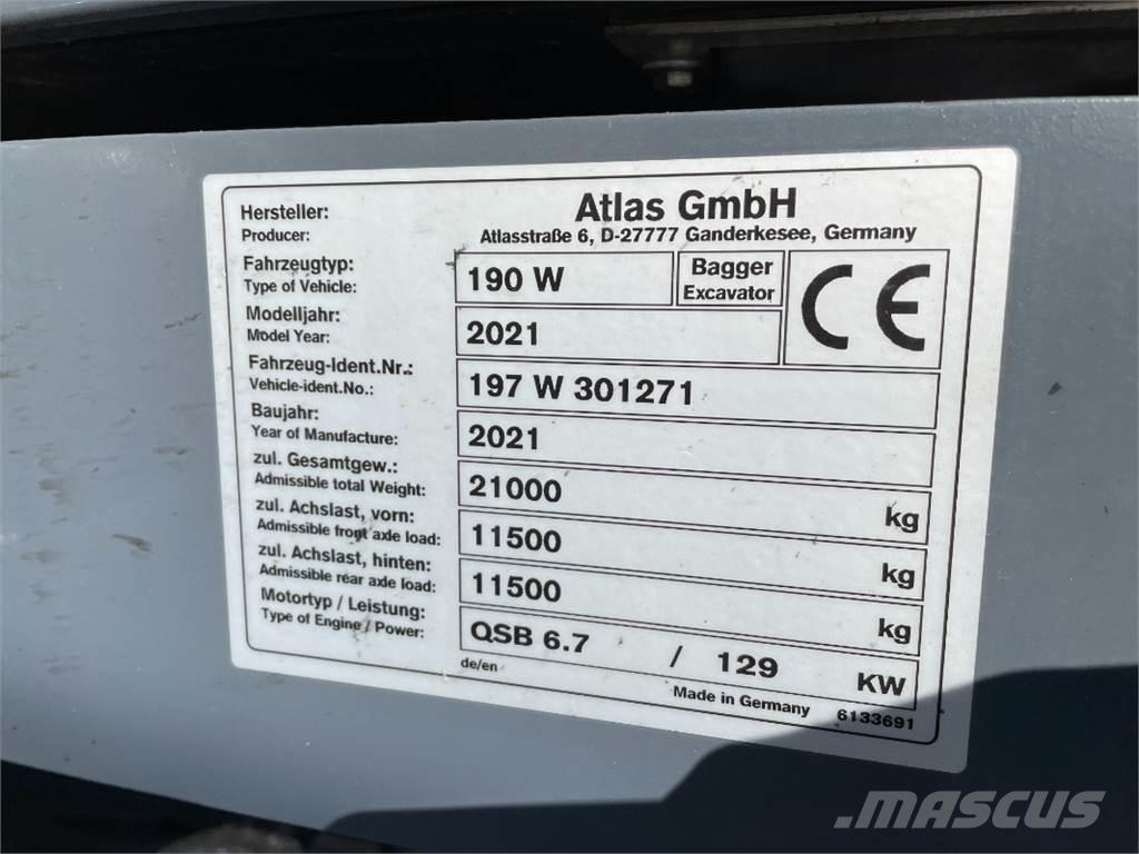 Atlas 190W Gravemaskiner på hjul
