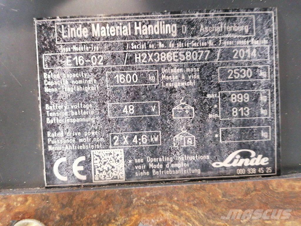 Linde E16-02 El gaffeltrucks