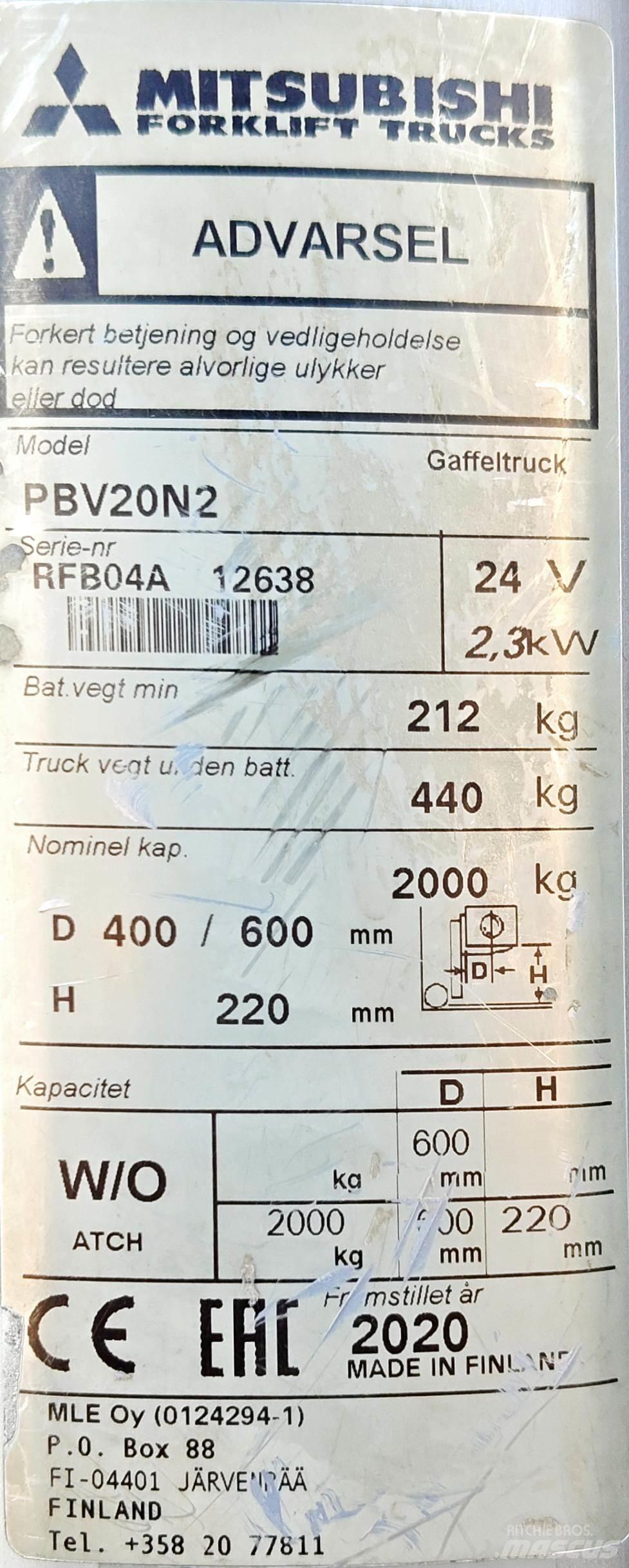 Mitsubishi PBV20N2 Gaffeltrucks - andre
