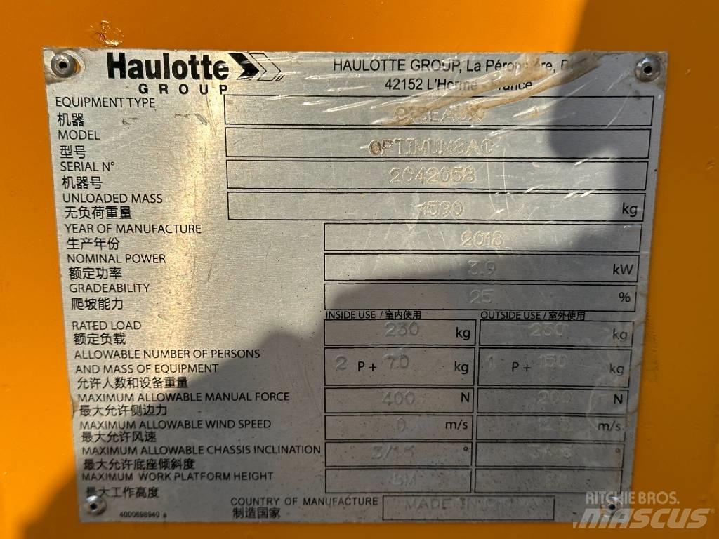 Haulotte OPTIMUM 8 Saxlifte