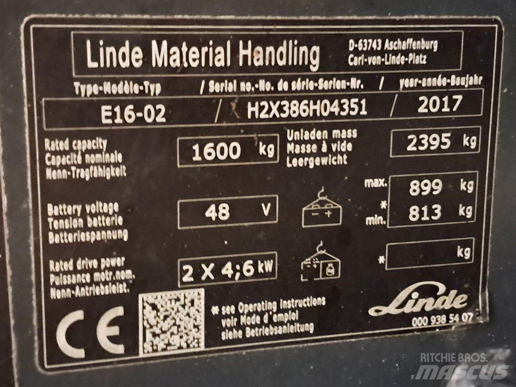 Linde E16-02 El gaffeltrucks