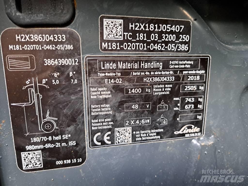 Linde E 14 EVO El gaffeltrucks