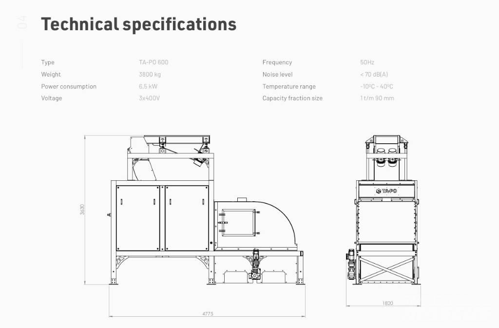  TA-PO 600 Sorteringsudstyr