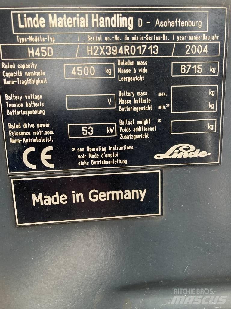 Linde H45D/394-01 Diesel gaffeltrucks