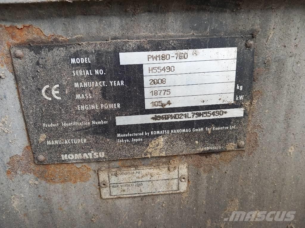 Komatsu PW 180-7EO Gravemaskiner på hjul