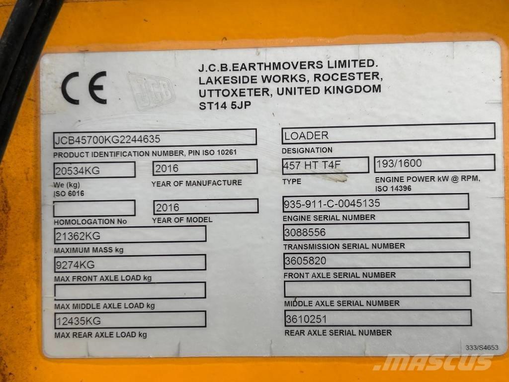 JCB 457 HT Læssemaskiner på hjul
