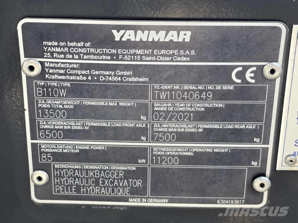 Yanmar B 110 W Gravemaskiner på hjul