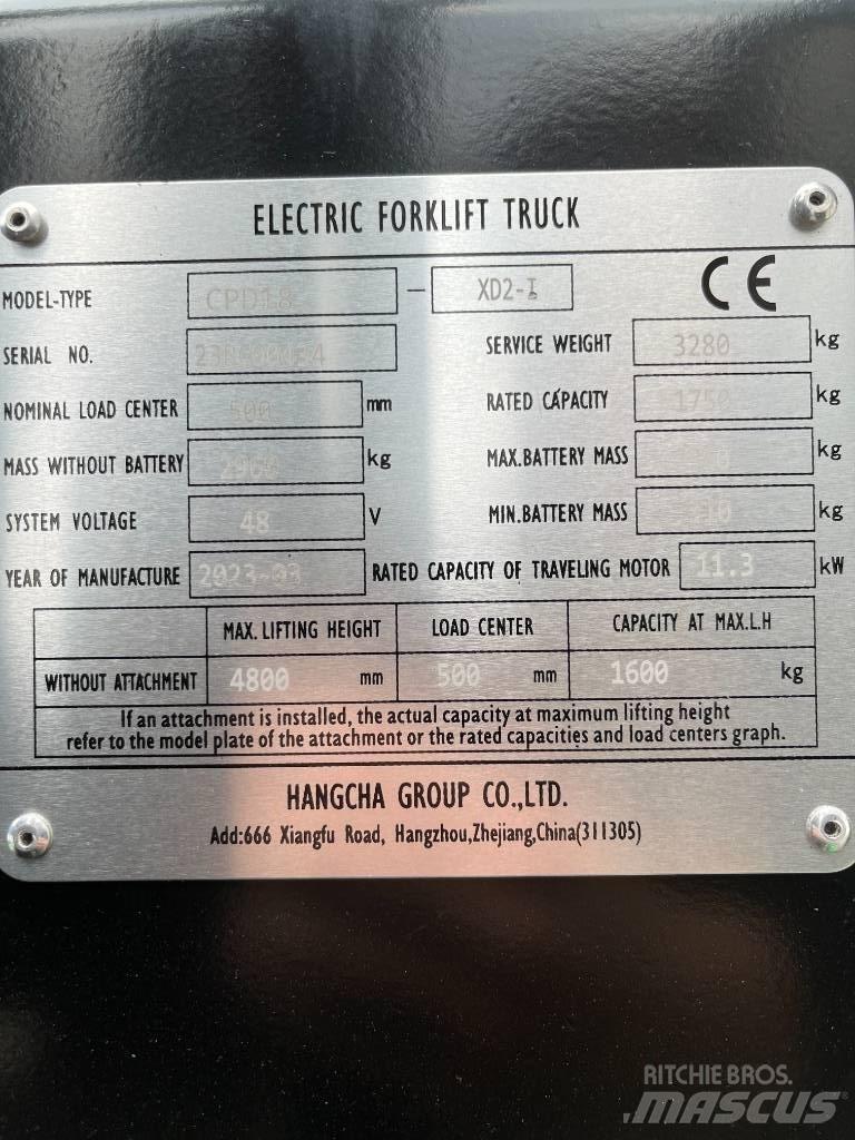Hangcha CPD18-XD2-I El gaffeltrucks