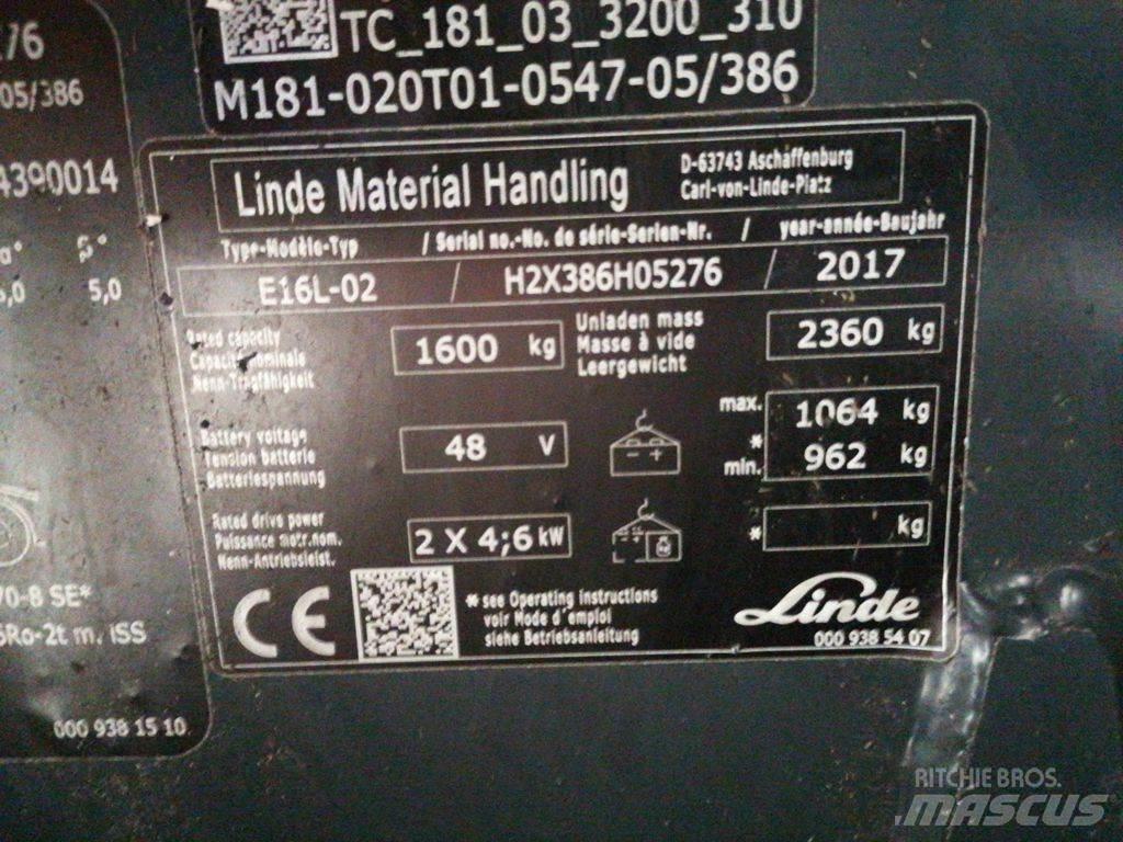 Linde E16L-02 El gaffeltrucks
