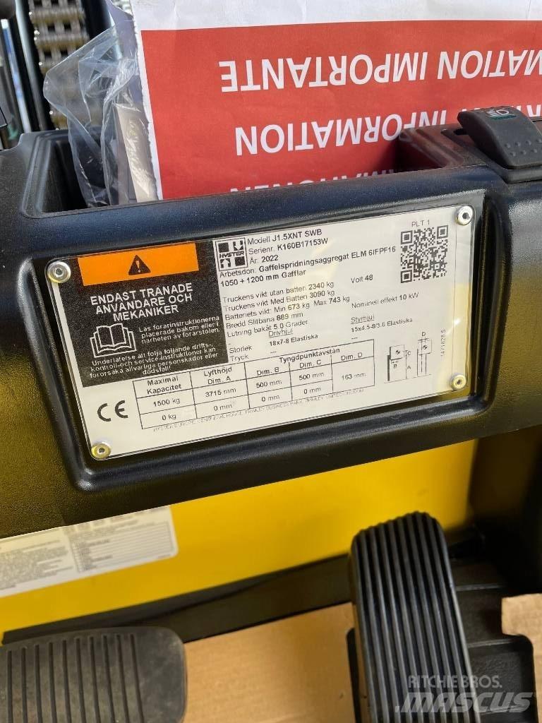 Hyster J1.5 XNT  1,5t El gaffeltrucks