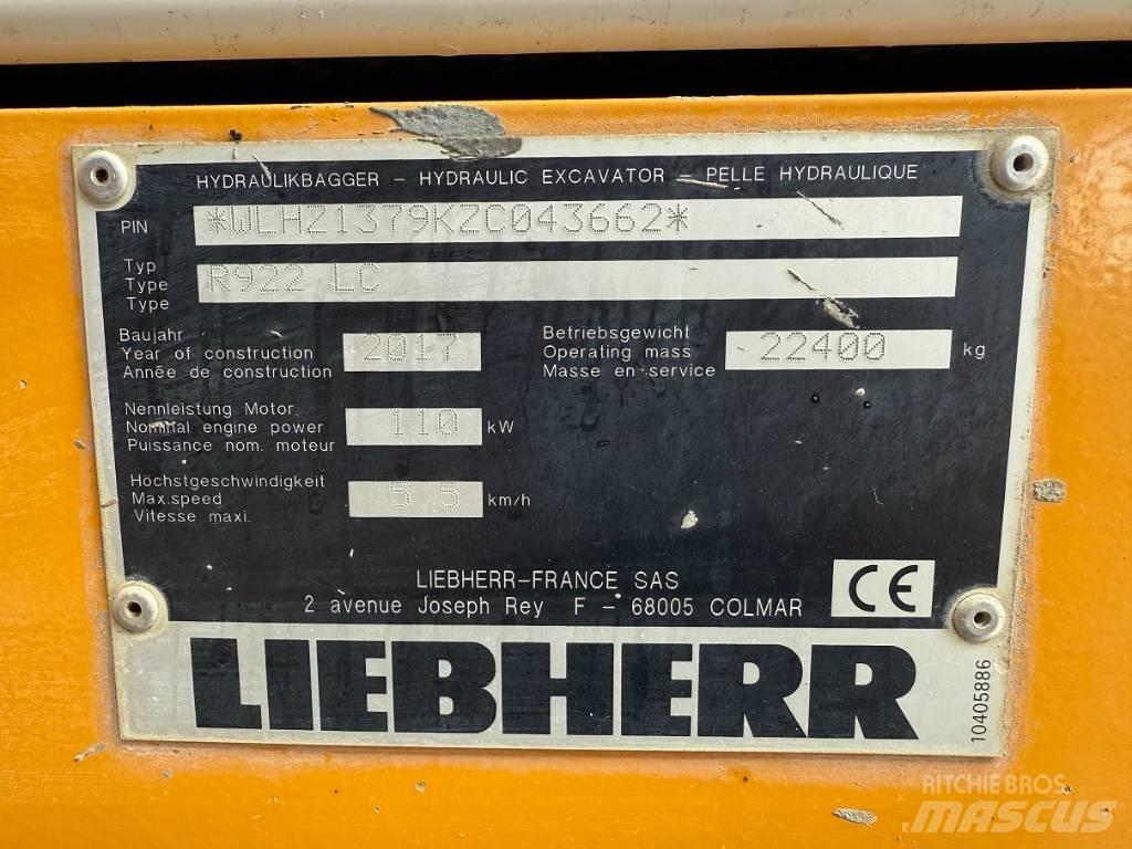 Liebherr R 922 LC Gravemaskiner på larvebånd
