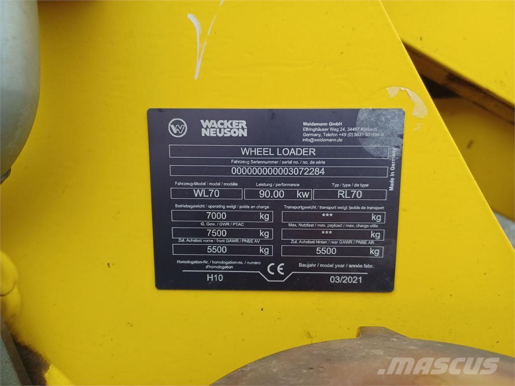 Weidemann WL70 Læssemaskiner på hjul