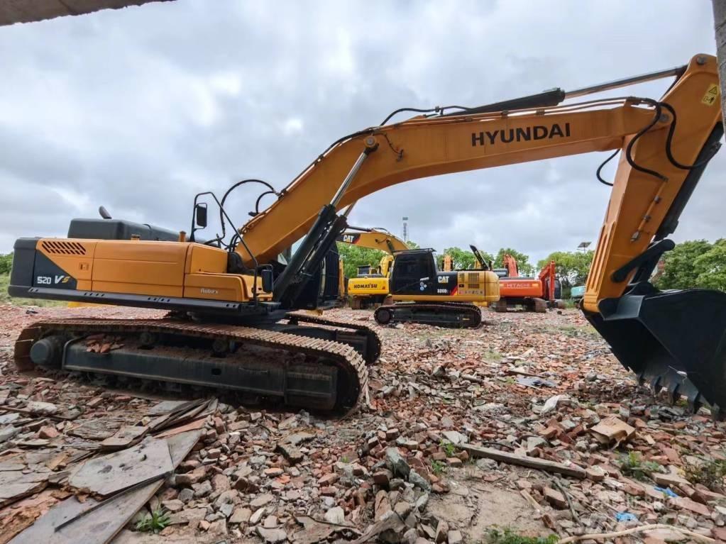 Hyundai Robex 520 VS Gravemaskiner på larvebånd