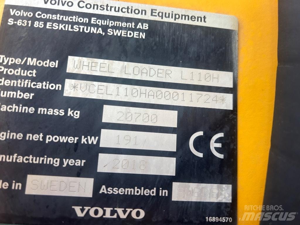 Volvo L110H L/Boom Læssemaskiner på hjul