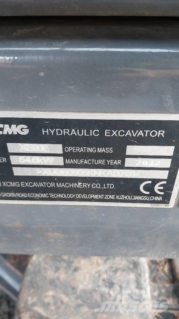 XCMG XE 80 E Midi-gravemaskiner 7t - 12t