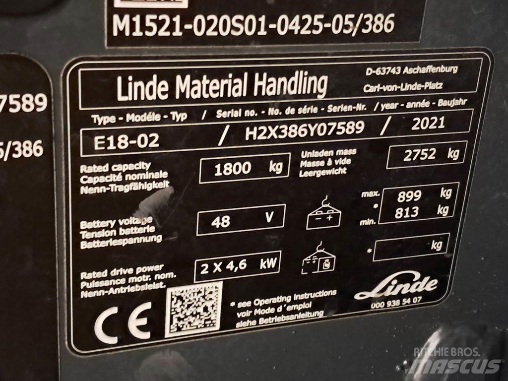 Linde E18-02 El gaffeltrucks