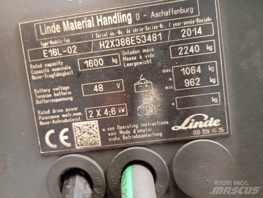 Linde E 16 El gaffeltrucks