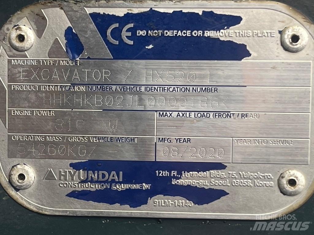 Hyundai HX 520 L Gravemaskiner på larvebånd