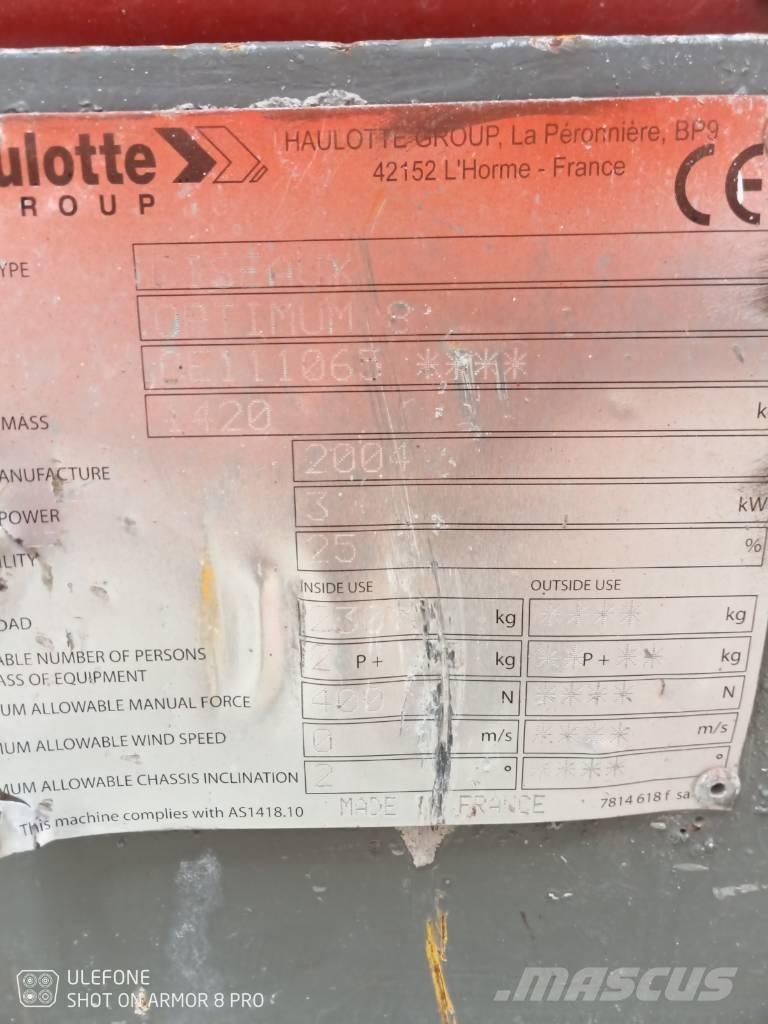 Haulotte Optimum  8 Saxlifte