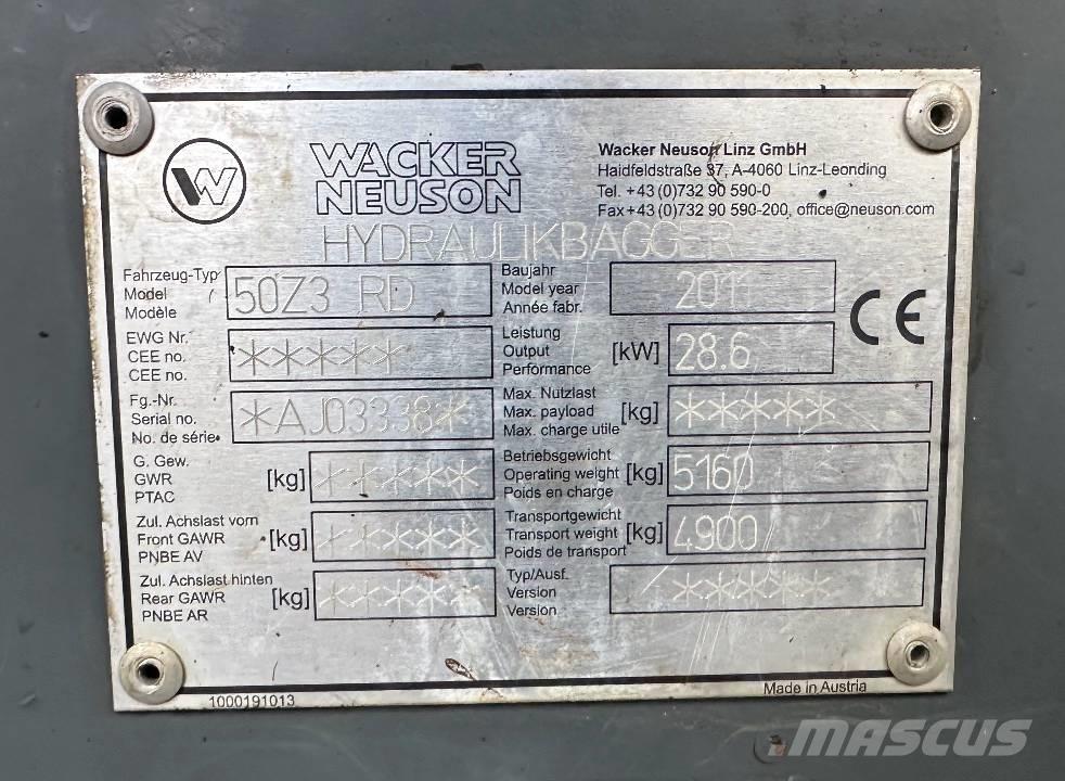 Wacker Neuson 50 Z3 Minigravemaskiner
