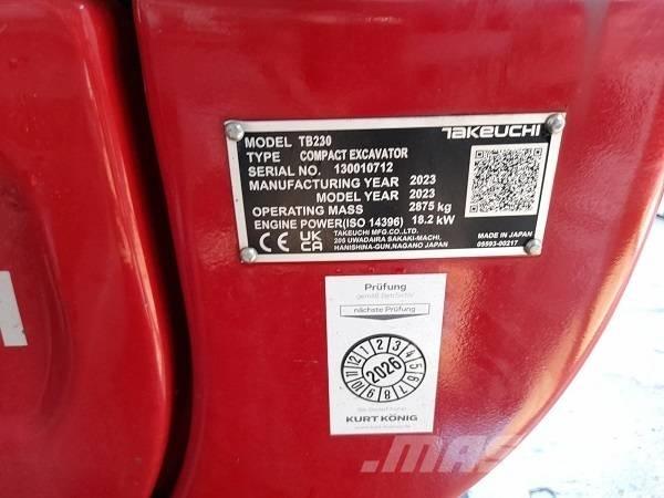 Takeuchi TB 230 Minigravemaskiner