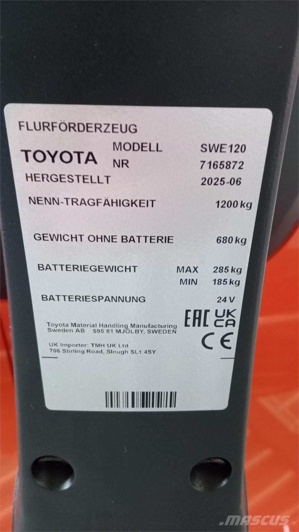 Toyota SWE120 Gaffelstabler med gående fører