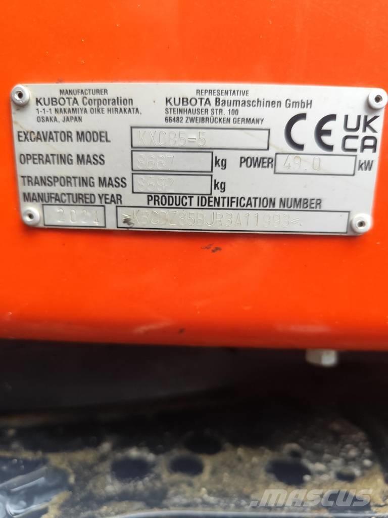 Kubota KX 085-5 Midi-gravemaskiner 7t - 12t