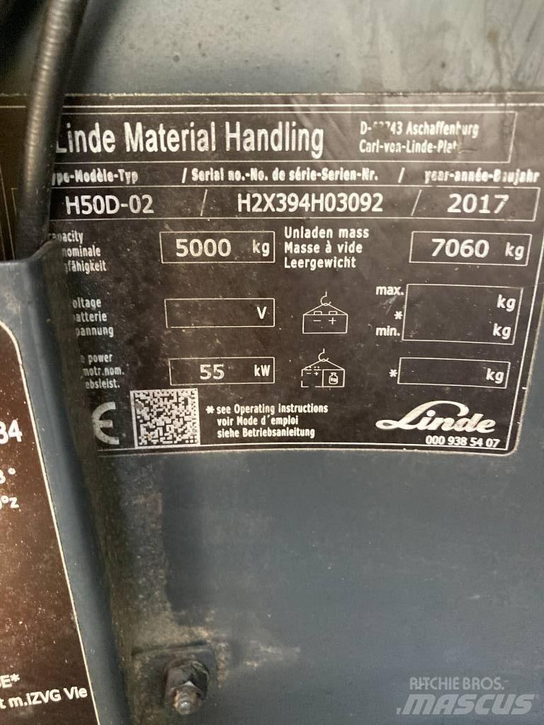 Linde H50D/394 Diesel gaffeltrucks
