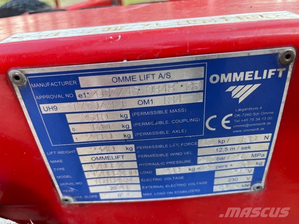 Omme 1700 EBXD Trailermonterede lifte