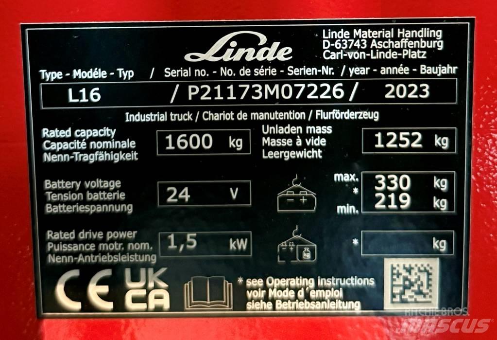 Linde L16/1173-01 Gaffelstabler med gående fører