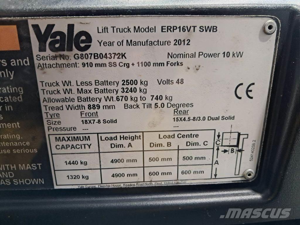 Yale ERP16VT SWB El gaffeltrucks