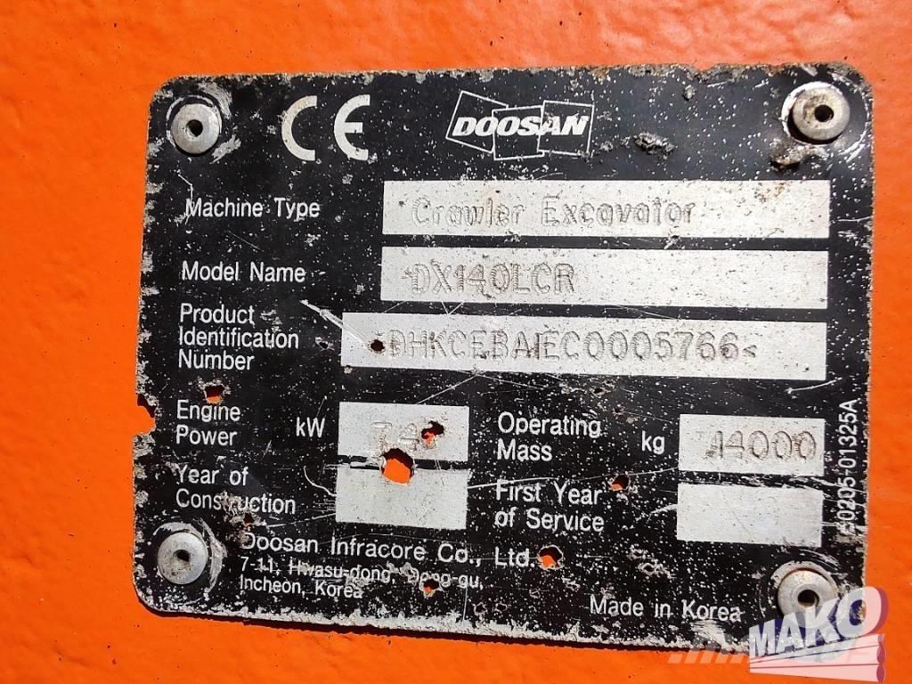 Doosan DX 140 LCR Gravemaskiner på larvebånd