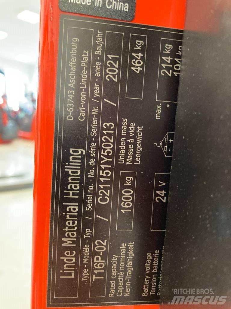 Linde T16P/1151-02 El-palleløftere med platform