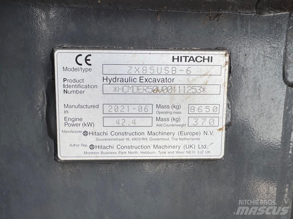 Hitachi ZX 85 US-6 Midi-gravemaskiner 7t - 12t
