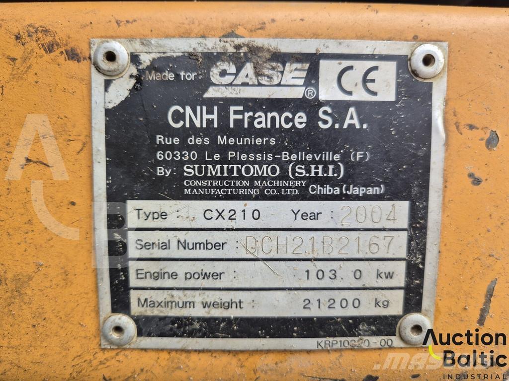 CASE CX 210 Gravemaskiner på larvebånd