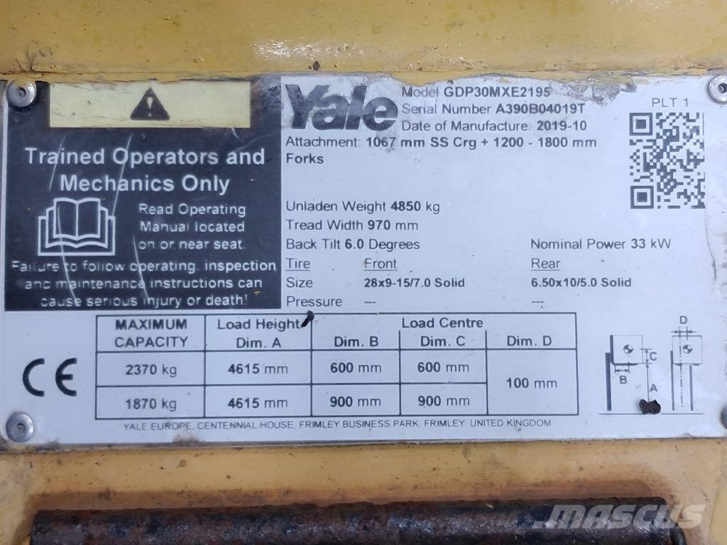 Yale GDP30MXE2195 Diesel gaffeltrucks