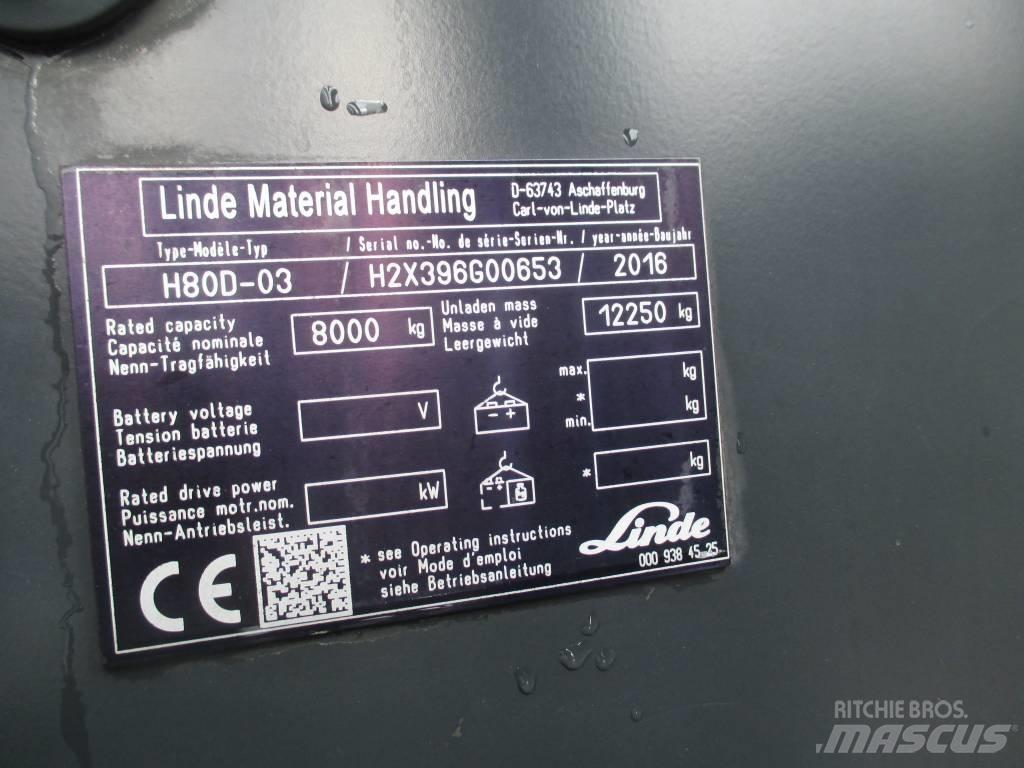 Linde H80D Diesel gaffeltrucks