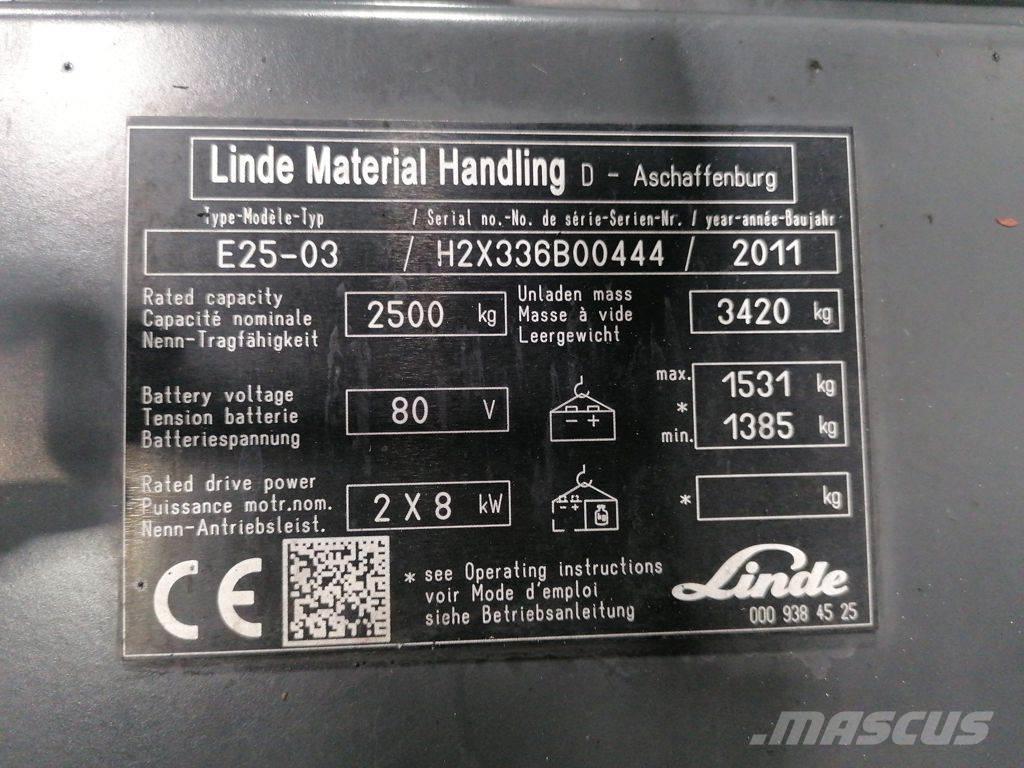 Linde E25-03 El gaffeltrucks