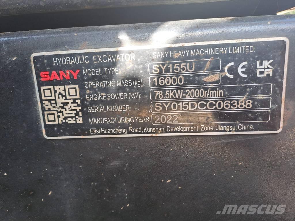 Sany SY 155 U Gravemaskiner på larvebånd